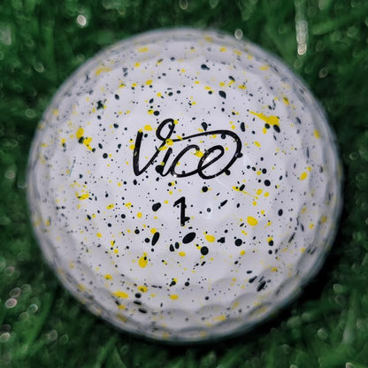Vice Pro Drip Golf Balls - Yellow / Black - 1 Dozen